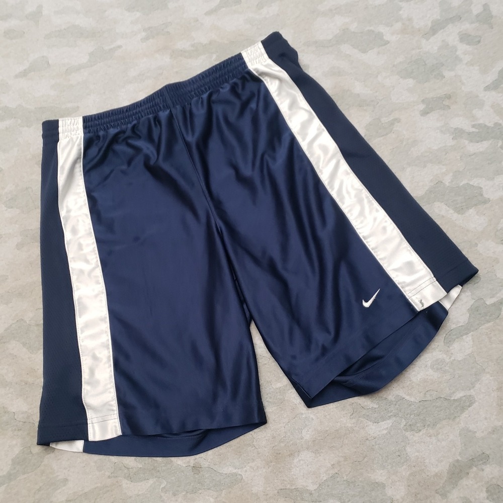 Vintage Nike Shorts Mens Large Blue Drawstring Dazzle Embroidered Logo Gym - Picture 2 of 12
